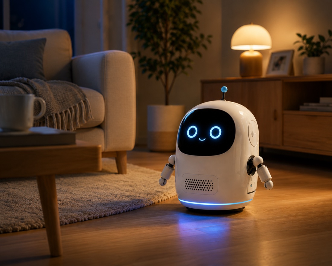 QT-1 imagined in a living room at night